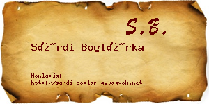 Sárdi Boglárka névjegykártya